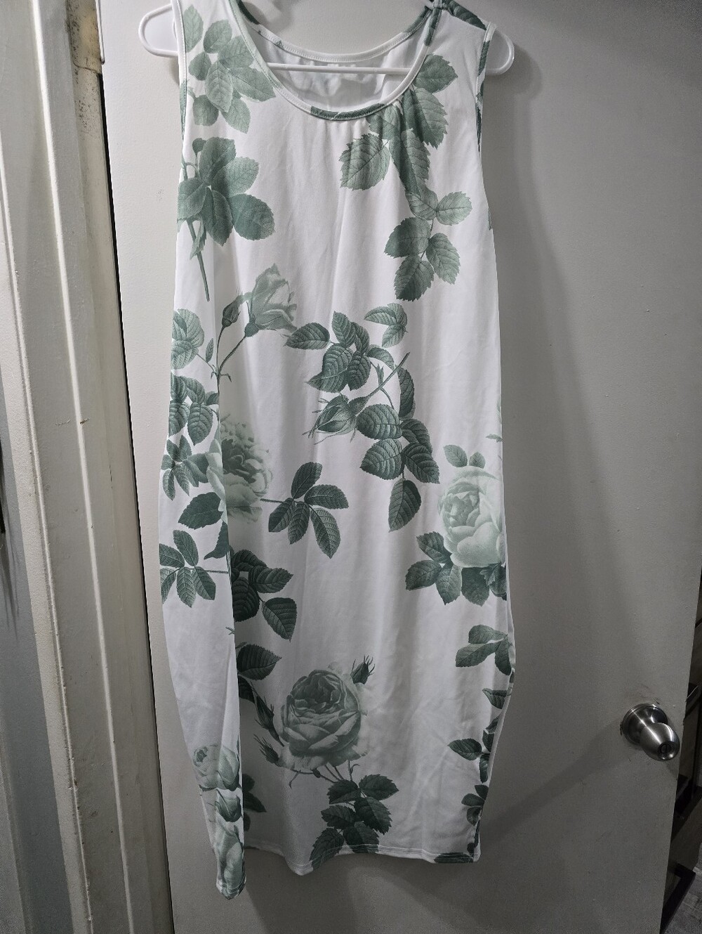 White Floral Print Women's Dress